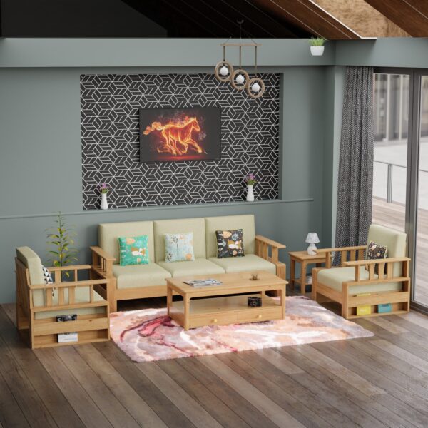 Contemporary Premium Pine Wood Sofa Set | Wooden Sofa Design | Sofa Set For Living Room