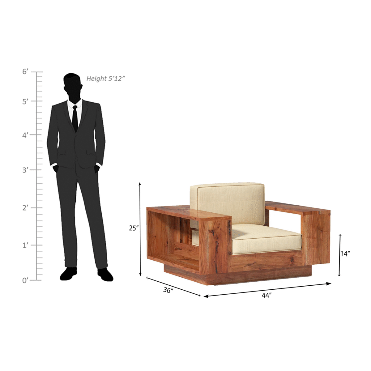 Sofa Set for Living Room | Wooden Sofa Set Online | Sheesham Wood - Image 4