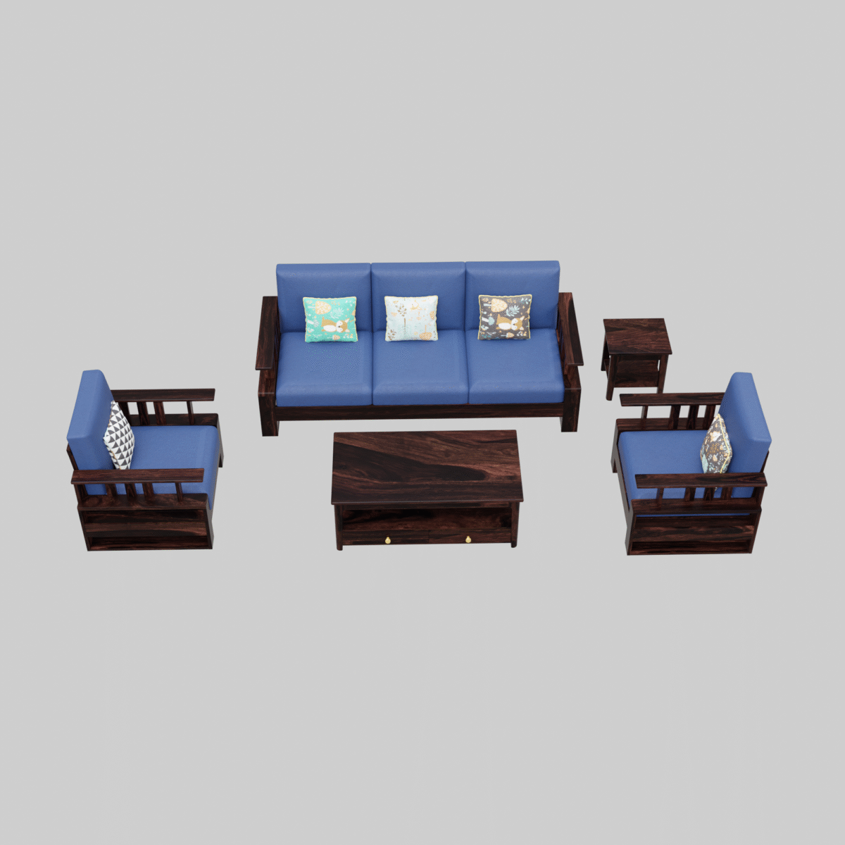 Contemporary Premium Pine Wood Sofa Set | Wooden Sofa Design | Sofa Set For Living Room - Image 4