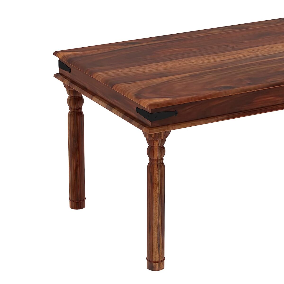 Modern Dining Table Design | Wooden Dining Table with Bench |  Sheesham Wood - Image 3