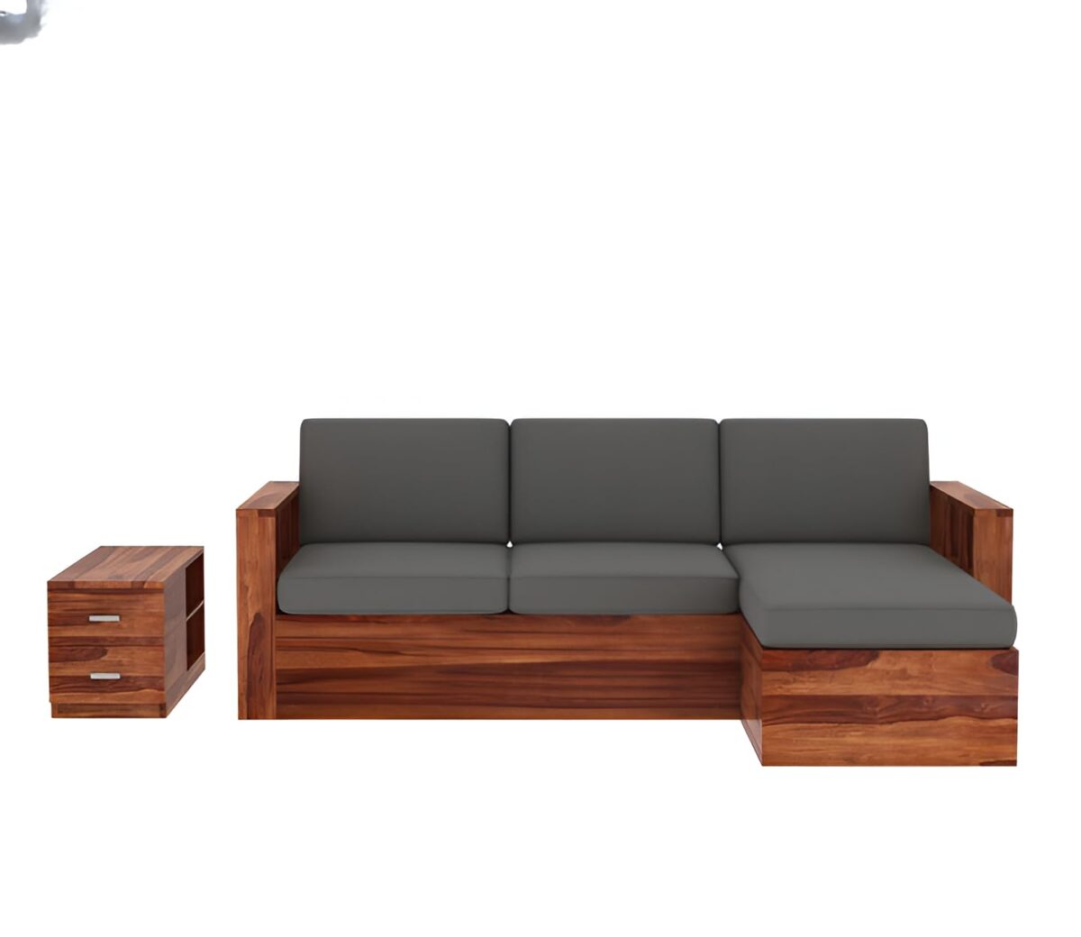 Modern L Shaped Sofa | L Sectional Sofa | Sheesham Wood Sofa With Storage - Image 7
