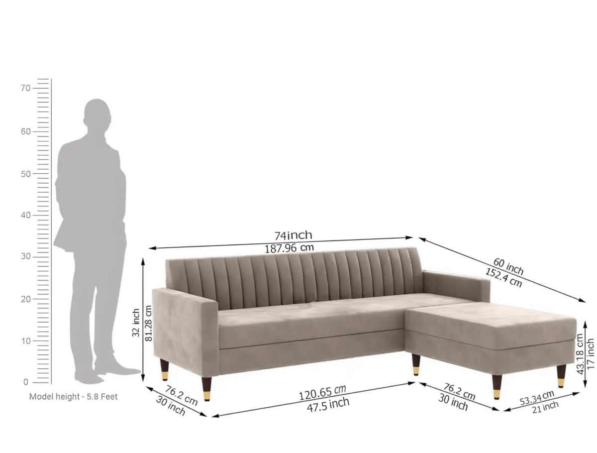 L Shape Sofa | Modern Sofa Set Design | Upolstered Corner Sofa With High quality Fabric - Image 6