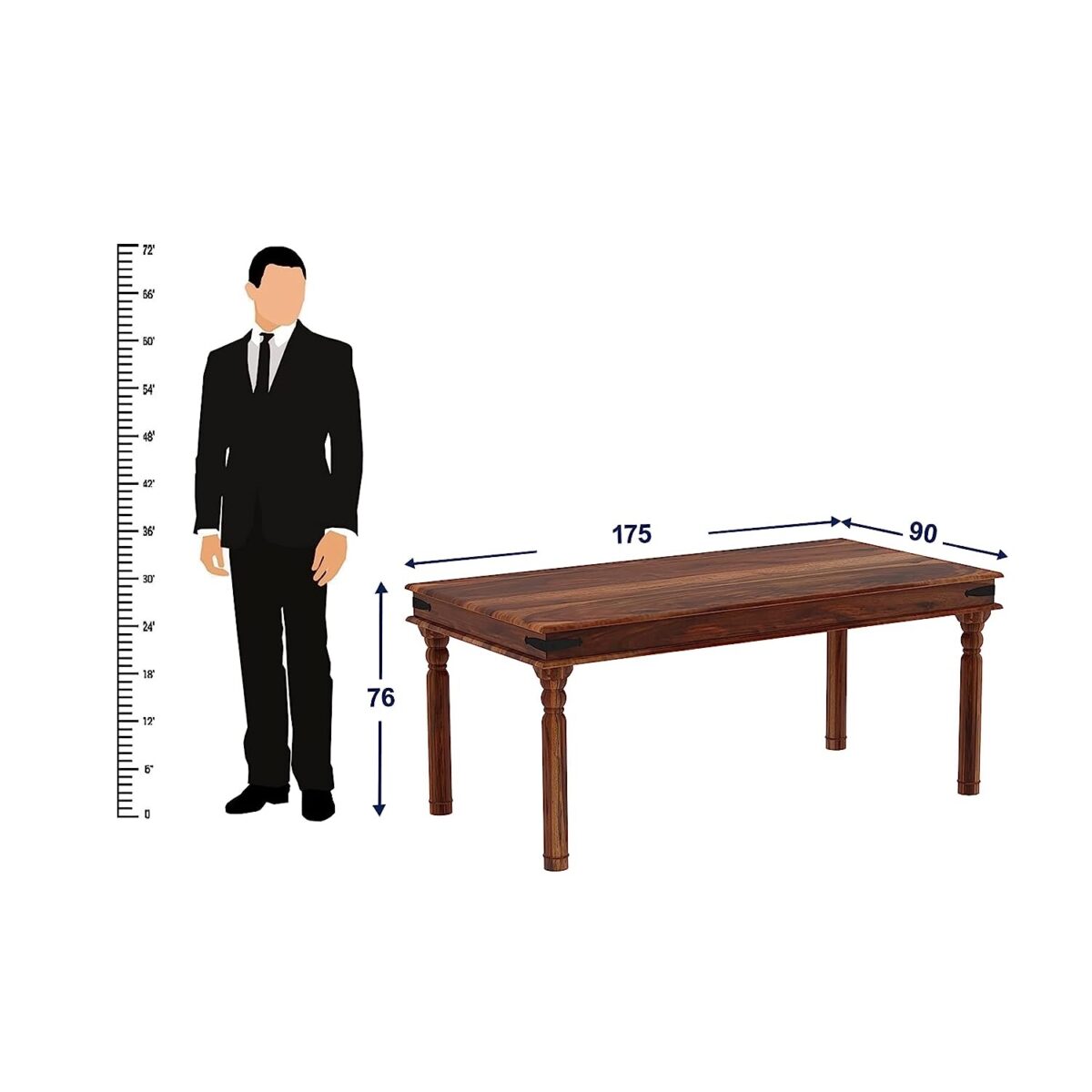 Modern Dining Table Design | Wooden Dining Table with Bench |  Sheesham Wood - Image 6