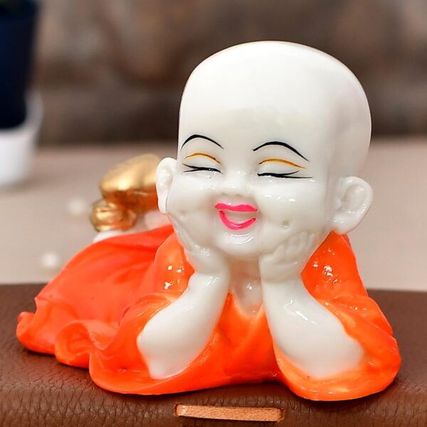 Handcrafted Cute Child Monk Showpiece Laughing Baby Buddha | Baby Monk Statue Vaastu
