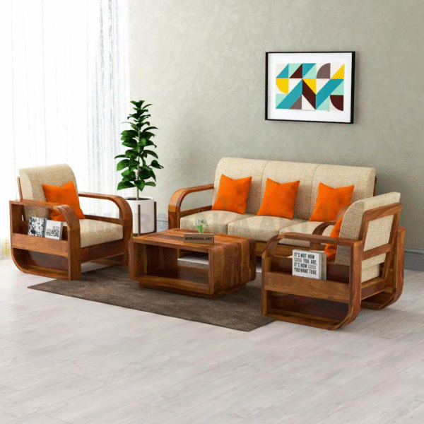 Round Handle Sofa Set | Simple Sofa Set Design | Sheesham Wood Sofa Set For Living Room