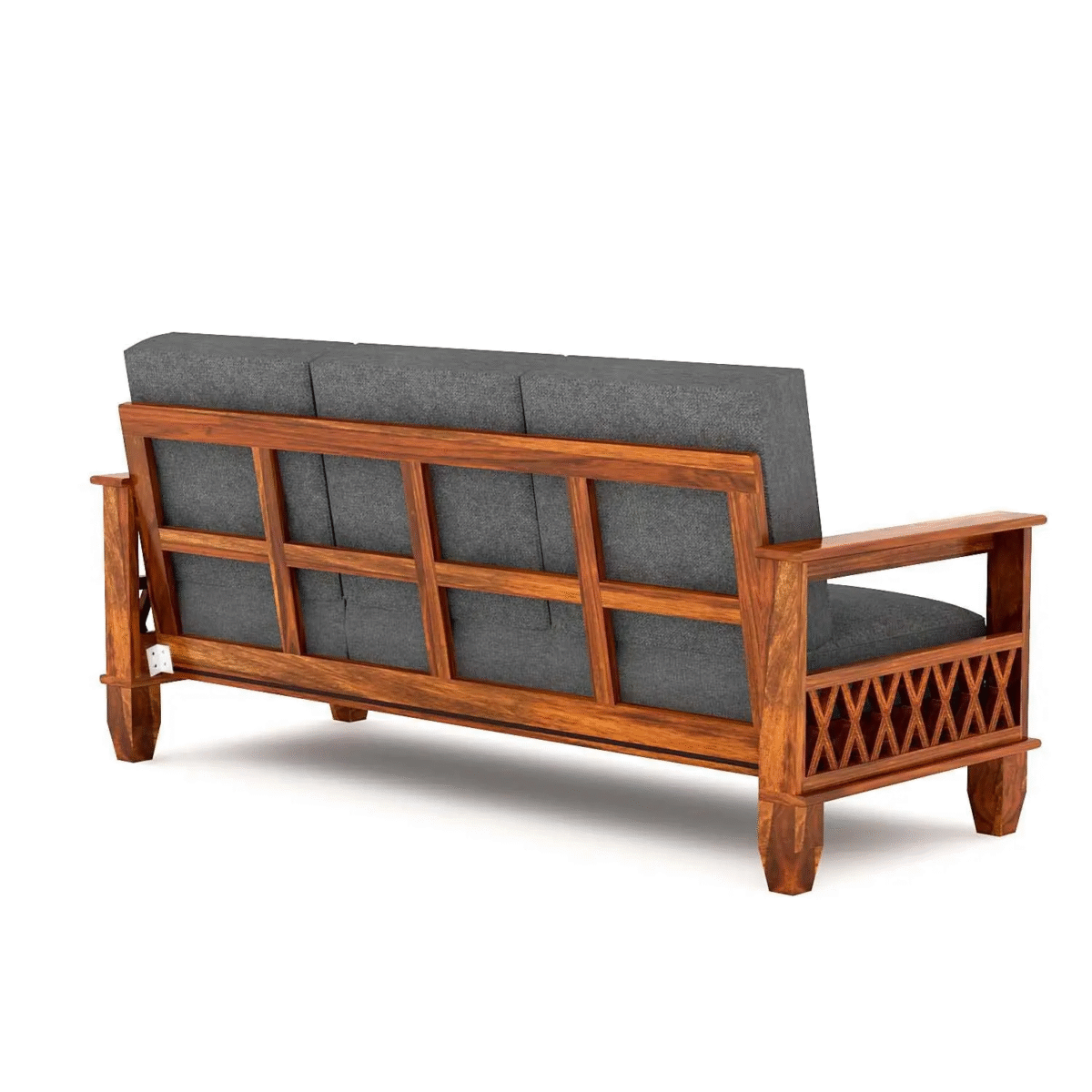 Wooden Sofa Set Design Indian Style | Solid Sheesham wood | X Design Wooden Sofa Set - Image 2