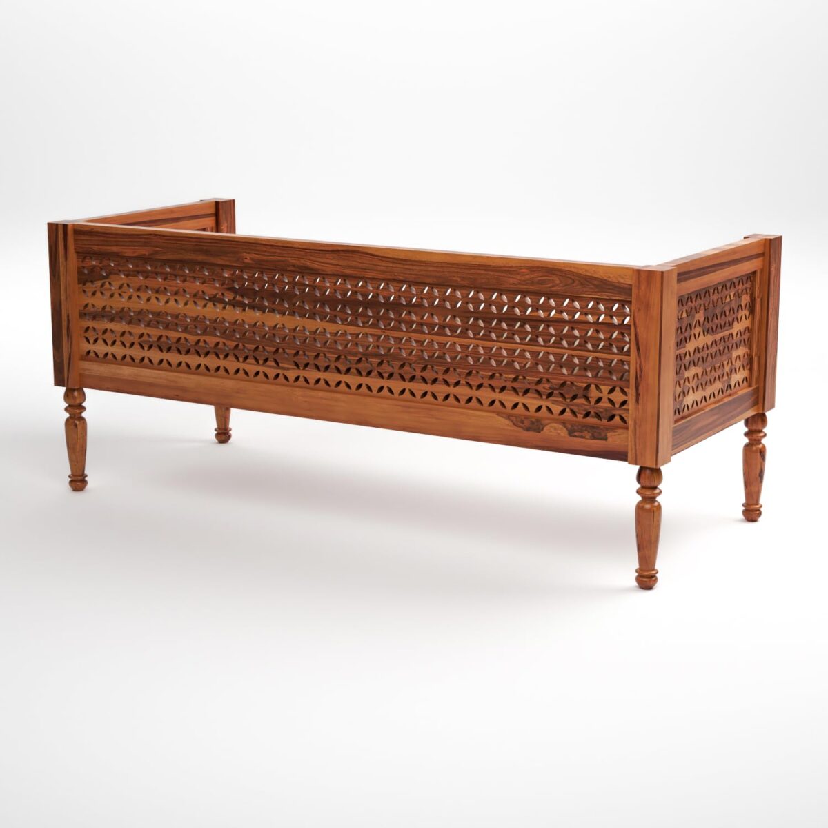 Wooden Sofa Set Design Indian Style | Solid Sheesham wood | Traditional Style Sofa With CNC Design - Image 3