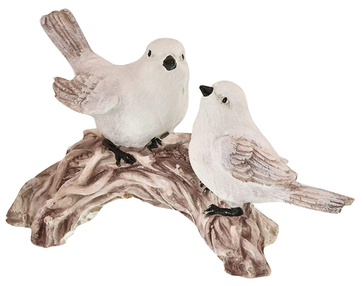 Handicrafted Polyresin Cute Love Birds Sitting On Branch of Tree Figurine Showpiece - Image 5