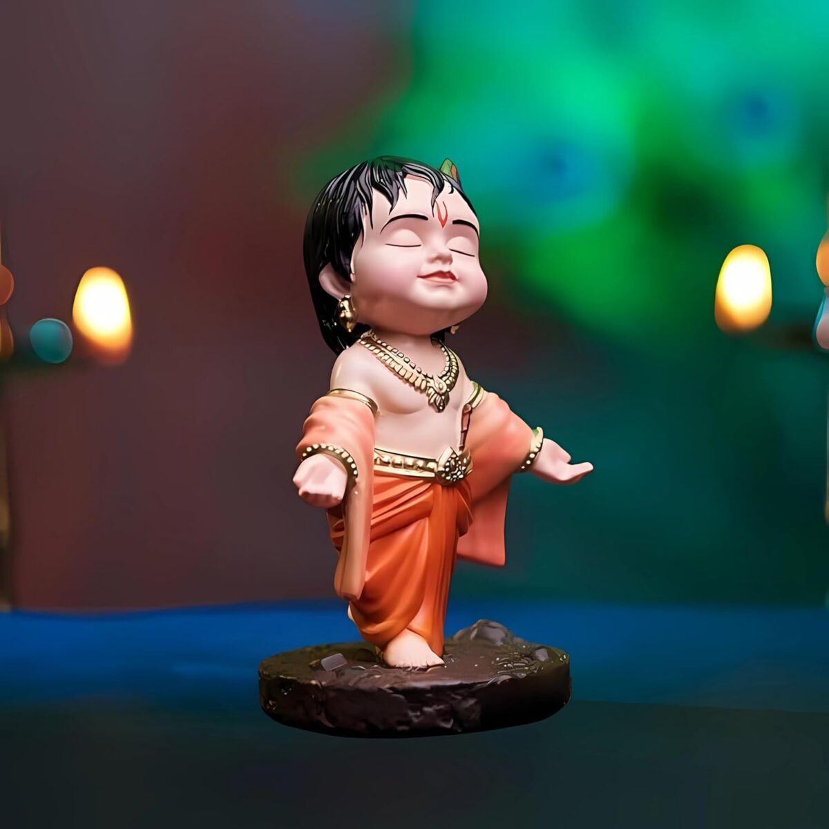 Bal Gopal Krishna Idol | Bal Gopal Murti | Krishna Idol Car Dashboard | Lord Krishna Idol for Car Dashboard Home Temple for Gifting - Image 3