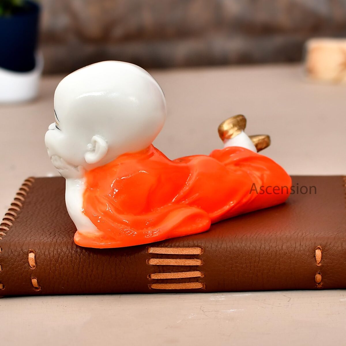 Handcrafted Cute Child Monk Showpiece Laughing Baby Buddha | Baby Monk Statue Vaastu - Image 4