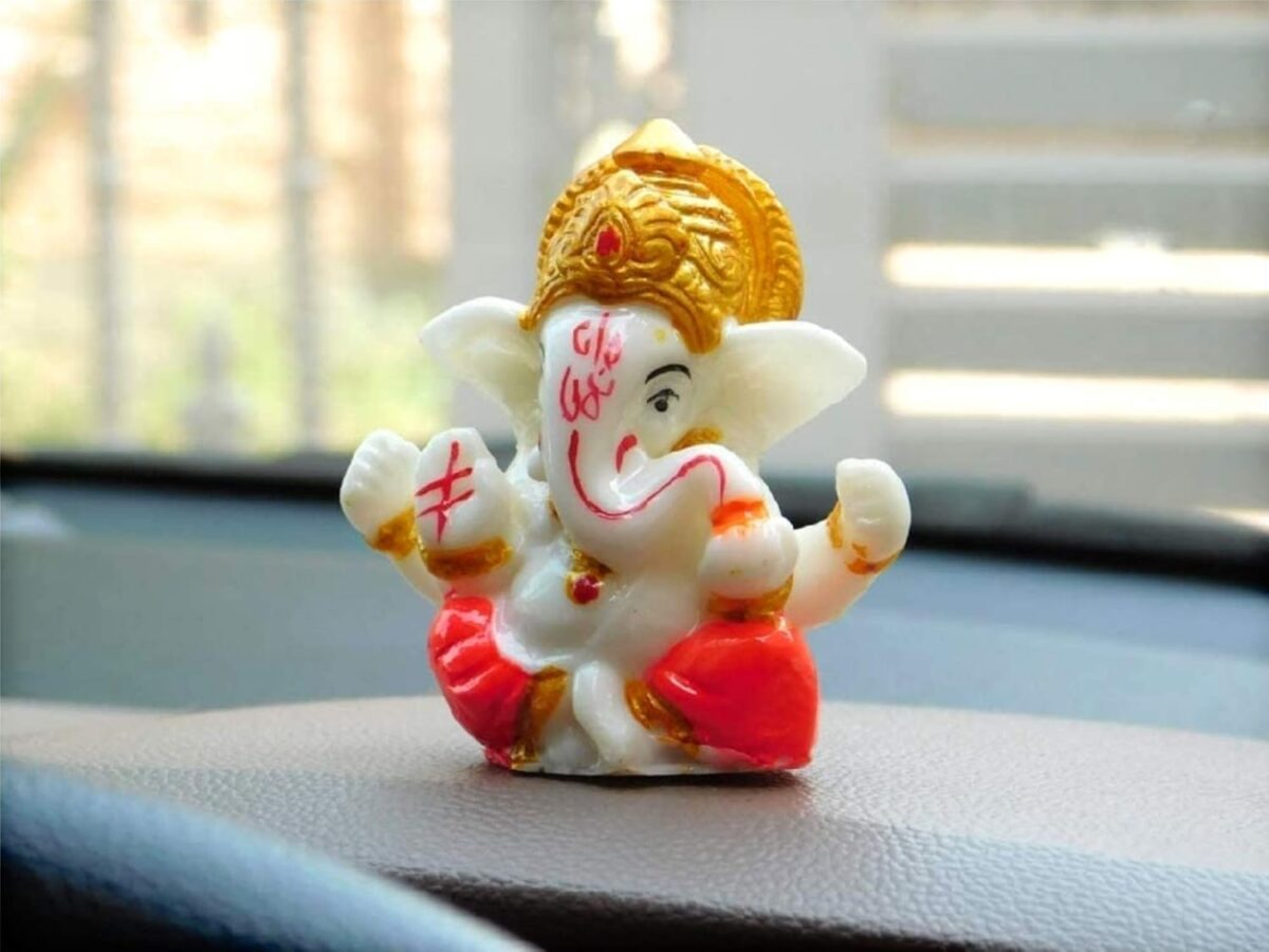 Ganpati Idol for Car Dashboard | Beautiful Lord Ganesha Car Dashboard Idol Figurine Showpiece Sculpture Hindu Good Luck God - Image 3