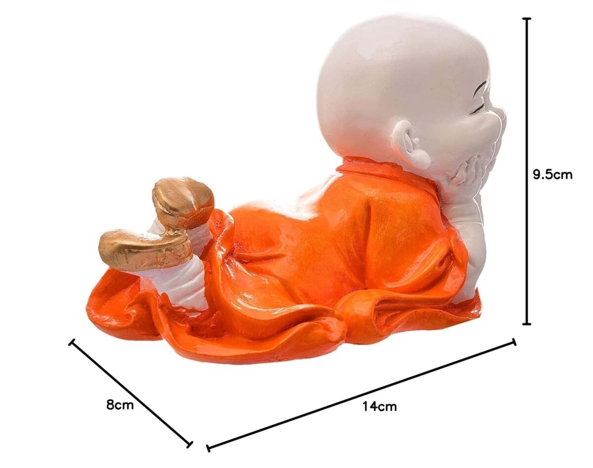 Handcrafted Cute Child Monk Showpiece Laughing Baby Buddha | Baby Monk Statue Vaastu - Image 6