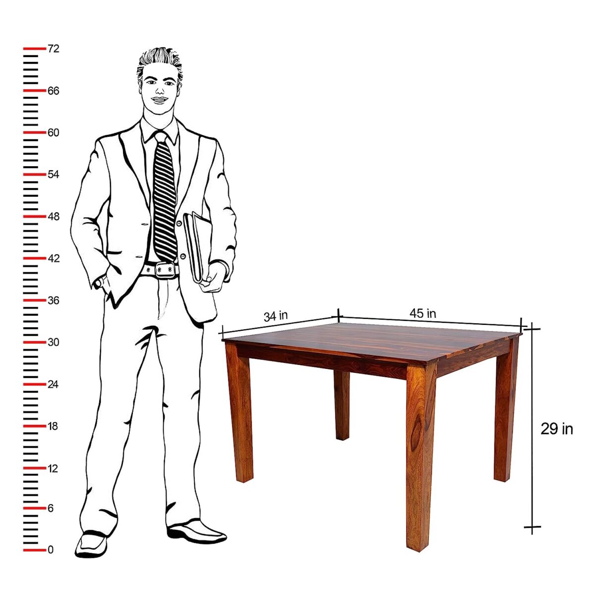 Solid Wood Dining Table Set | Wooden Dining Table and Chair | Sheesham Wood - Image 7