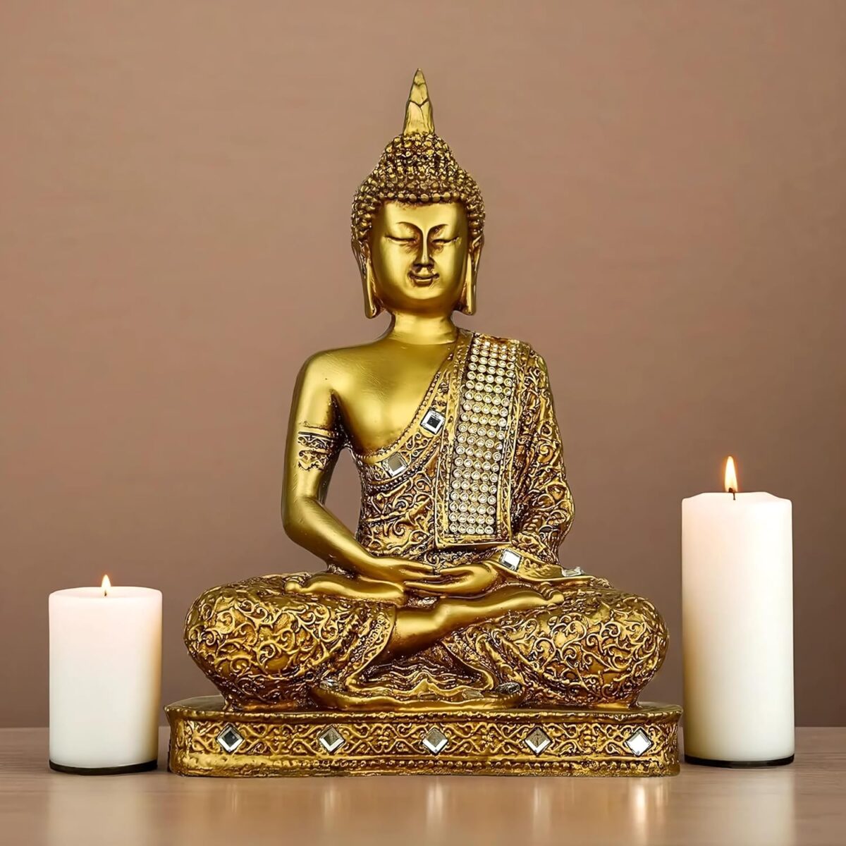 Meditating Sitting Buddha Decorative showpiece Items | Religious Idol Figurine Sculpture Spiritual Gift Decoration - Image 2