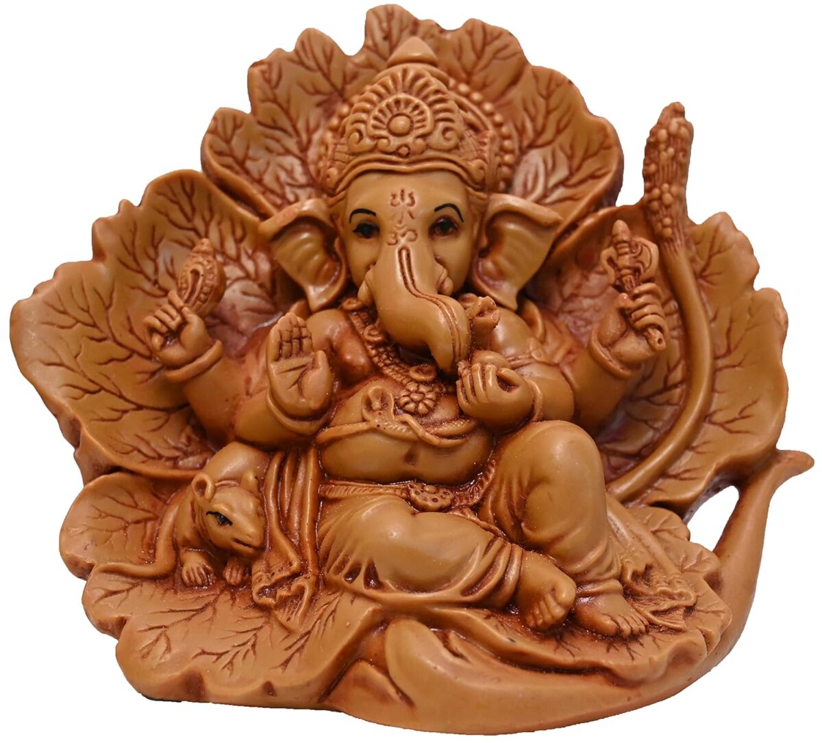 Ganesh Ganpati Bappa (Shoeflower) Idol for Car Dashboard | Living Room | Drawing Room | House Warming | Puja Ghar | Decoration & Gifting - Image 5