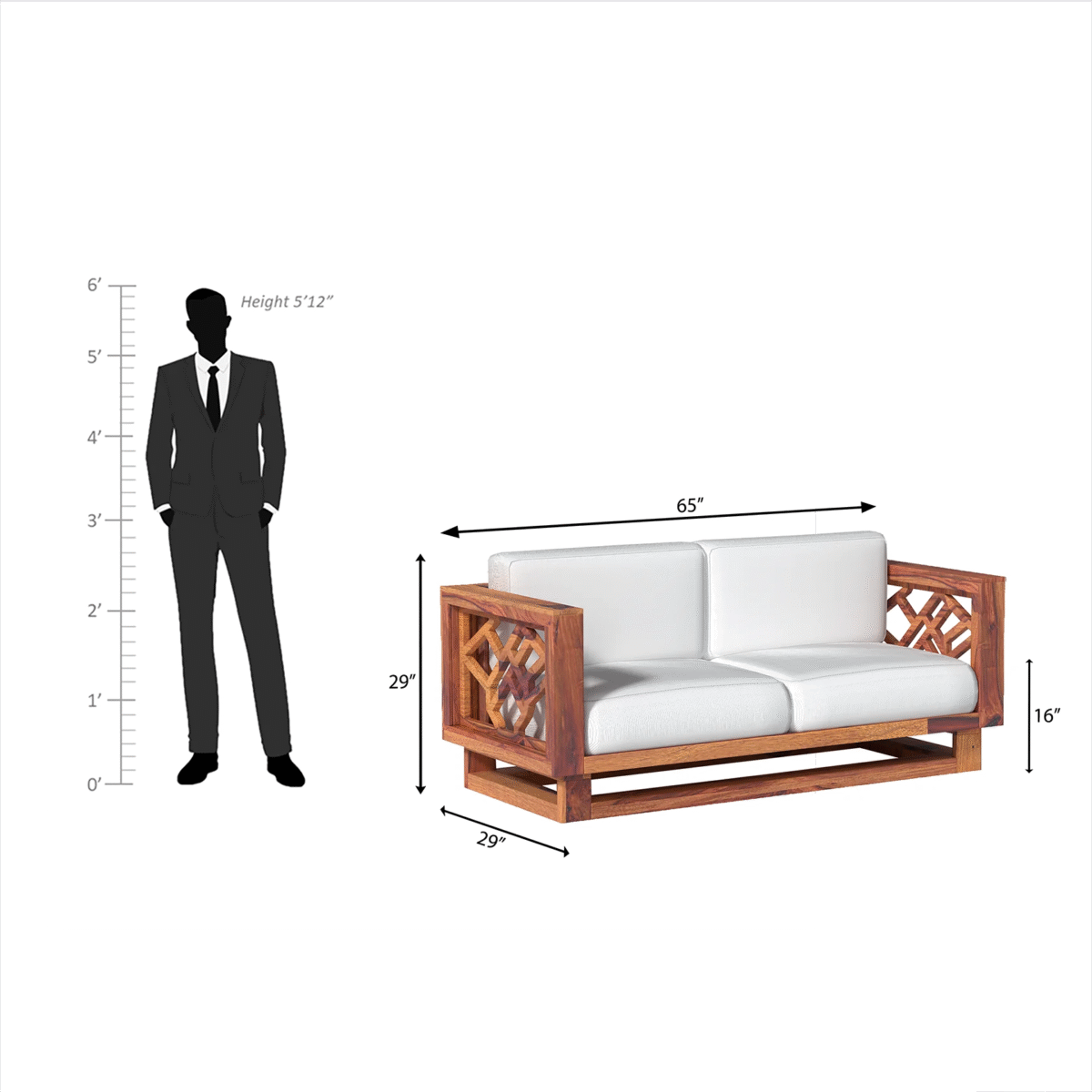 Sheesham Wood Stylish Wooden Sofa | Sofa Set Design | Wooden Sofa For Living Room - Image 6