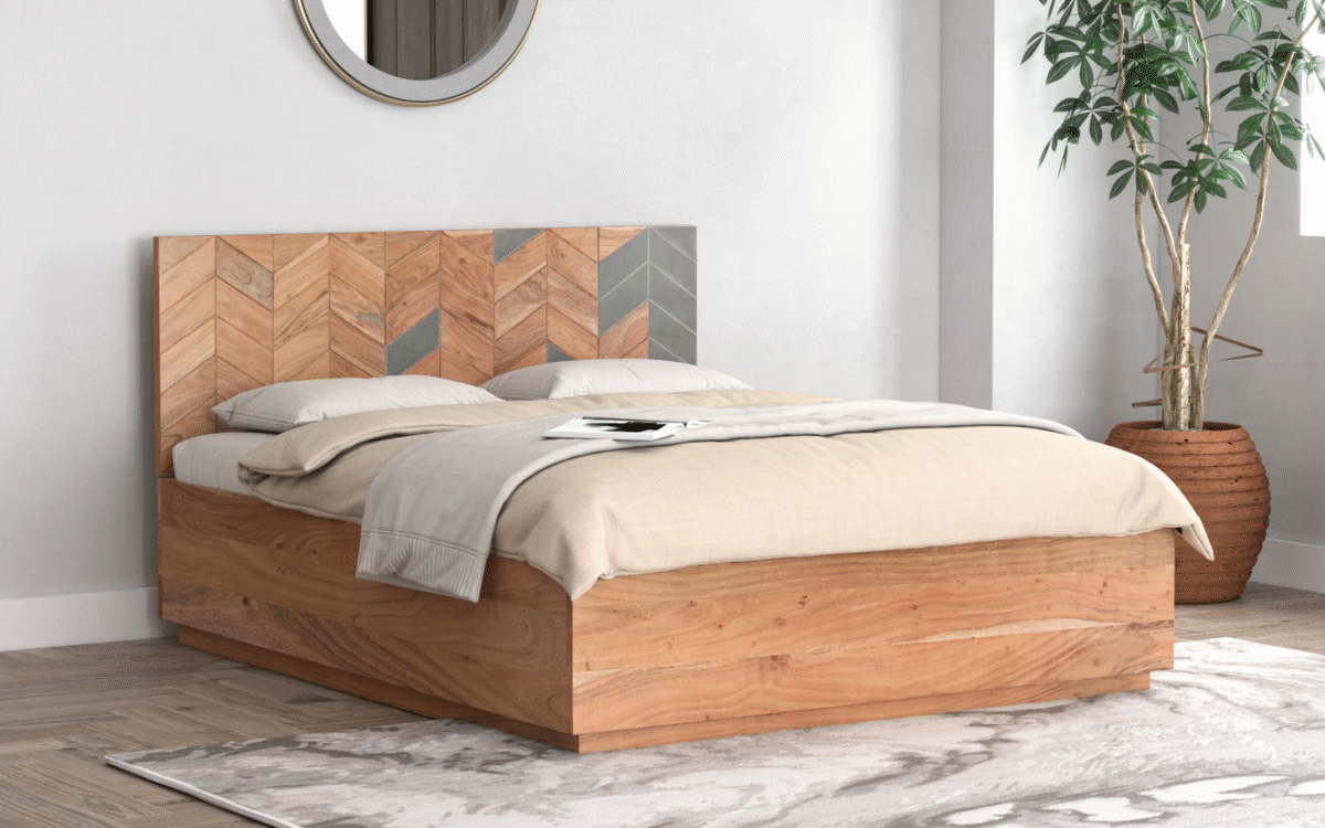Luxurious Bed Design | Wood Carving Bed made up of Sheesham Wood | King/Queen Size |Carved Design Headboard - Image 2