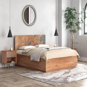 Luxurious Bed Design | Wood Carving Bed made up of Sheesham Wood | King/Queen Size |Carved Design Headboard