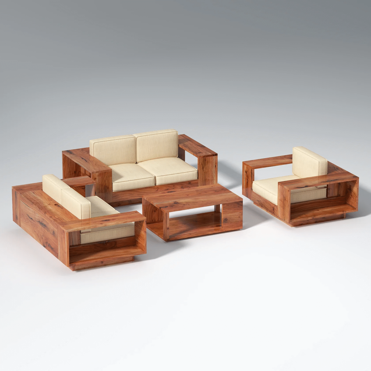Sofa Set for Living Room | Wooden Sofa Set Online | Sheesham Wood - Image 2