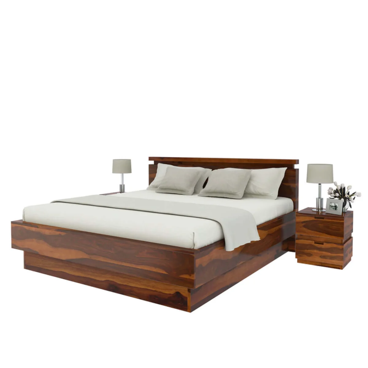 Sahi Bed With Storage | Wooden Storage Bed in Sheesham Wood |  King/Queen Size | Wooden Headboard - Image 2