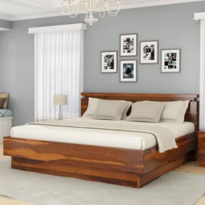 Sahi Bed With Storage | Wooden Storage Bed in Sheesham Wood |  King/Queen Size | Wooden Headboard