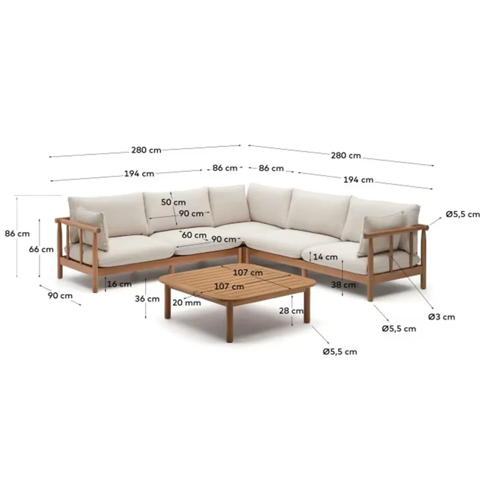 Contemporary Classics Solid Wood Arbor Retreat Five Seater Corner Sofa Set | Simple Sofa Set Design | Solid Sheesham Wood Sofa Set For Living Room - Image 8