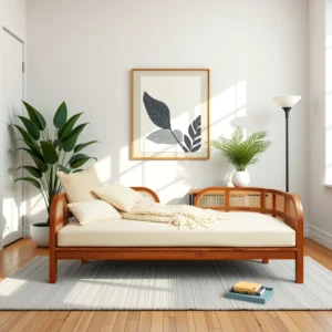 Enriched Existence Solid Wood Chateau Cozy Daybed Sofa Set | Simple Sofa Set Design | Solid Sheesham Wood Sofa Set For Living Room 3 Seater