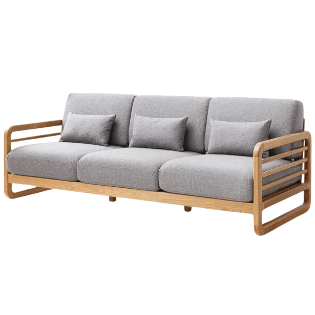 Oak solid wood Modern and Simple Fabric Sofa | Simple Sofa Set Design | Solid Sheesham Wood Sofa Set For Living Room - Image 7