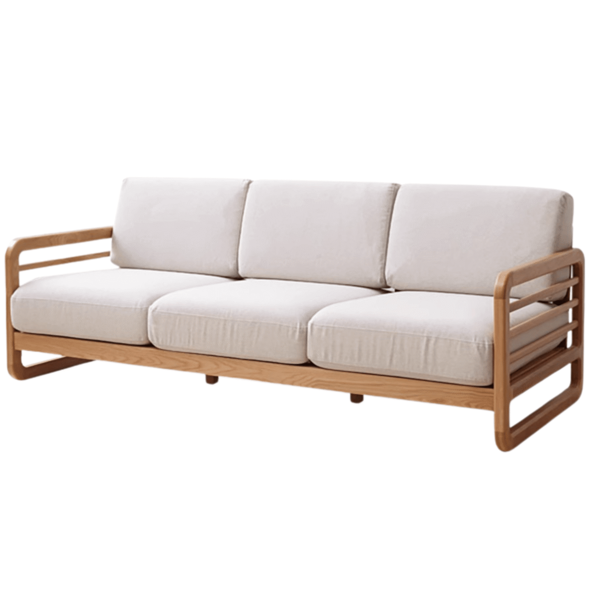 Oak solid wood Modern and Simple Fabric Sofa | Simple Sofa Set Design | Solid Sheesham Wood Sofa Set For Living Room - Image 6