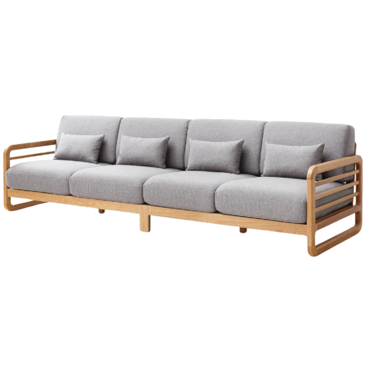 Oak solid wood Modern and Simple Fabric Sofa | Simple Sofa Set Design | Solid Sheesham Wood Sofa Set For Living Room - Image 5