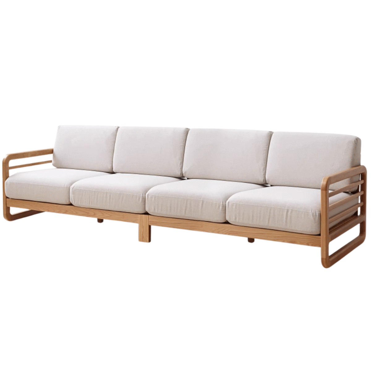 Oak solid wood Modern and Simple Fabric Sofa | Simple Sofa Set Design | Solid Sheesham Wood Sofa Set For Living Room - Image 3